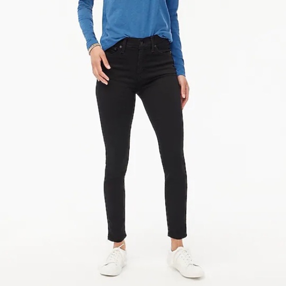 J Crew 9" high-rise black skinny jean in signature stretch